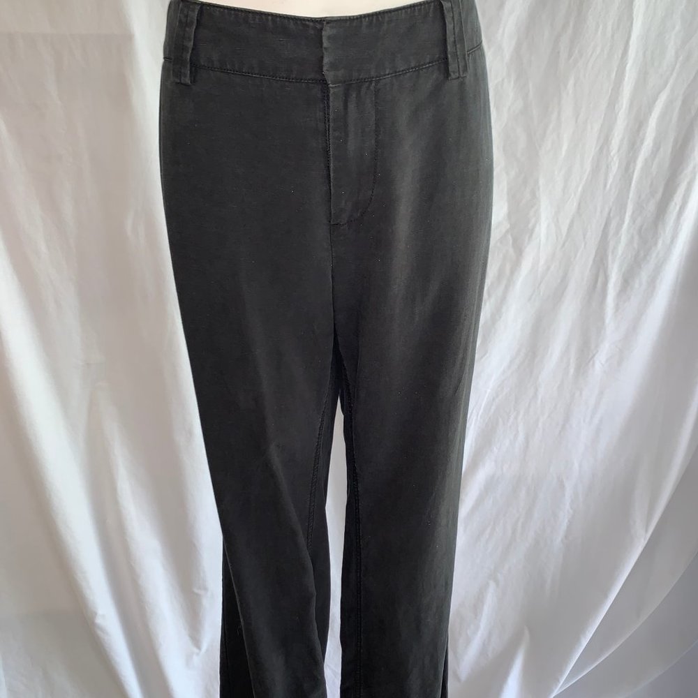 ecru charcoal linen pants